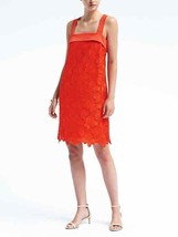 New Banana Republic Lace Back Bow Floral Orange Coral Sleeveless  Dress 4 6 - £55.94 GBP
