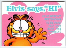 Garfield Cat Postcard Elvis Says Hi Jim Davis 1978 Tabby Cartoon Kitten Unused - £6.06 GBP