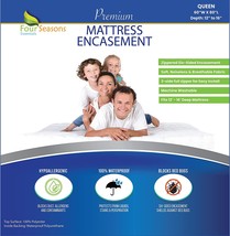 Four Seasons Essentials Queen Mattress Protector - Zippered Bedbug Waterproof - £41.12 GBP