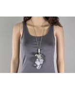 Large Silver Beaded Cascade Necklace, Dramatic Waterfall Statement Piece - €21,93 EUR