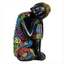 New 9.5&quot; Tall Oriental Asian Table Sculpture Resting Meditation Buddha Figurine - £31.44 GBP