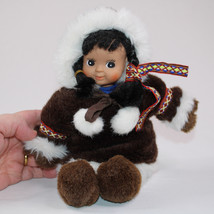 Arctic Circle Eskimo Alaskan Girl Doll Anchorage Alaska Plush Inuit Doll Toy - £7.68 GBP