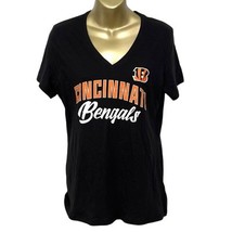 Cincinnati Bengals Womens Medium T-Shirt Black V Neck NFL Team Apparel New - $14.25