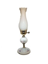 Vtg White Underwriters Laboratory Hobnail Milk Glass Table Lamp 19&quot; Floral Works - £58.84 GBP