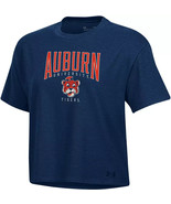 Under Armour Women&#39;s Auburn Tigers Navy All Day T-Shirt Cropped Boxy Siz... - $24.99
