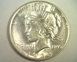 1934-D Peace Silver Dollar Choice About Uncirculated Ch. Au Nice Original Coin - £95.57 GBP
