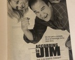 According To Jim Tv Guide Print Ad Jim Belushi Courtney Thorn Smith TPA5 - $5.93