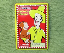 Curious George Magnetic Playset 45 Magnets 2 Cards Travel Tin Pretend Play Toy - £8.49 GBP
