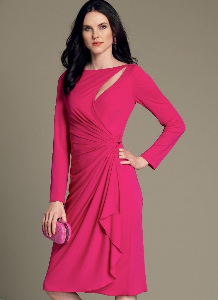 V1514 Vogue Sewing Patterns Misses' Mock-Wrap Cutout Dress Close Fitting New