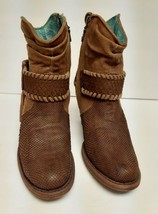 Corral Vintage Boots Western Cowboy Leather Suede Fringe Mexico Brown Wo... - $118.00