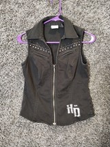 Harley Davidson Jacket Vest Women Small Black Studded Pockets Sleeveless... - £29.33 GBP