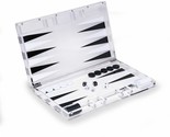 Bey Berk Acrylic 14&quot; Backgammon Set Clear Black/White game pieces - £111.86 GBP