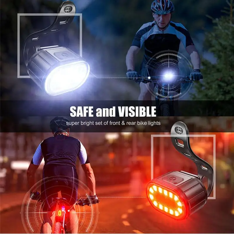 Sporting 2Pcs MTB Bike Front Rear Light 350MAH LED USB Charging Bicycle Tailligh - £23.51 GBP