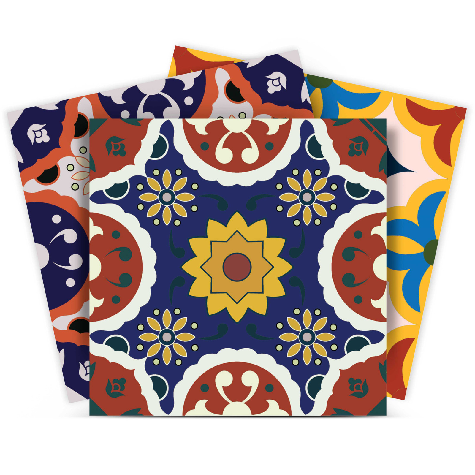 4&quot; X 4&quot; Blue Red Yellow Mosaic Peel And Stick Tiles - $91.03
