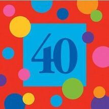 Birthday Dots Age 40 Beverage Napkins (16) - $1.21
