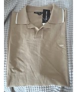 MICHAEL KORS Khaki Brown  Polo Shirt NEW XL - $743.25 MXN