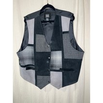 1990s Jacque &amp; KoKo Patchwork Plaid Western Rodeo Art To Wear Suede Wool... - $27.38 CAD