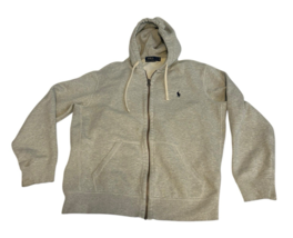 Ralph Lauren Hooded Sweat Jacket L Gray full zip fleece thermal hood - $791.09 MXN