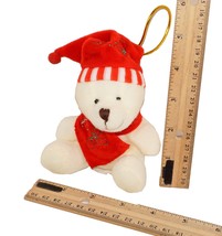 Winter Holiday Mini Bear Plush Toy + String - 4&quot; Stuffed Animal Figure 2017 - £2.39 GBP