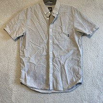 VANS Mens Gray Button Up Shirt Short Sleeve Classic Fit M Size Casual - $15.15