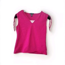 Lauren Ralph Lauren Tank Top Womens Large Pink 100% Cotton Narrow Rib Cr... - $15.88