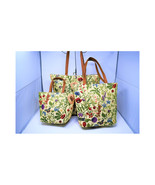  Tapestry 3 Piece Tote Bags Set   Floral Pattern with Ladybugs Top Handl... - $2,204.79 MXN