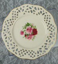 Formalities Baum Bros Victorian Rose Reticulated Plate Pink Shabby Chic Vintage - $14.99