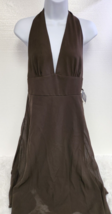 DCC MISSY Brown Halter Dress Size 8 Sheer Lined NWT Style 9011 Mid Calf - £12.31 GBP