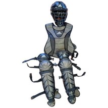 Adidas Baseball Catcher Gear Helmet 6 14-7  Youth Size Medium Body Leg Guards - £108.57 GBP