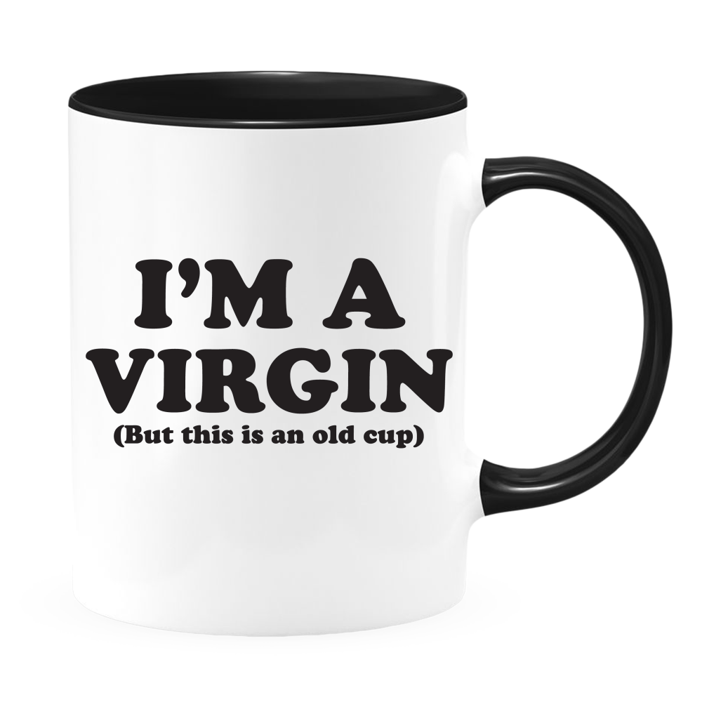 I'M A VIRGIN - Coffee Mug with Colored Inside and Handle