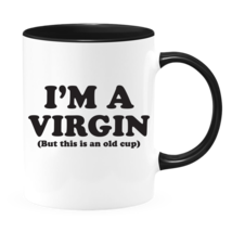 I&#39;M A VIRGIN - Coffee Mug with Colored Inside and Handle - £15.80 GBP+