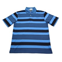 PGA Tour Shirt Men S Blue Striped Golf Polo Golfer Lightweight Performance - £15.72 GBP