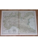 1897 ORIGINAL ANTIQUE MAP OF NORTHERN ITALY / MILAN TURIN VENICE LOMBARD... - £17.23 GBP