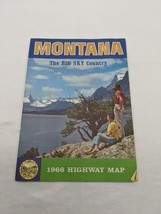 Vintage 1966 Montana The Big Sky Country Highway Map - $10.02