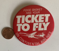 Continental Airlines Pin Food Basket has your ticket to fly on Continental - £4.68 GBP