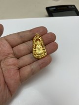 Solid 24K Yellow Gold Buddha Pendant Chinese Good Luck Charm 7.7 Gram - £711.43 GBP