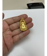 Solid 24K Yellow Gold Buddha Pendant Chinese Good Luck Charm 7.7 Gram - £695.84 GBP