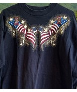 Vtg 90s Western Patriotic T Shirt Men&#39;s XL Cowboy Boot Art Tee Fruit Of ... - $716.07 MXN