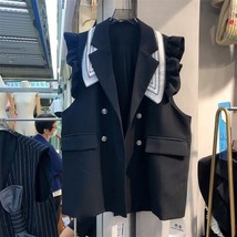 Elegant Vests Jackets for Women 2023 Korean Coat Casual Fashion Waistcoat Sweet  - £39.30 GBP