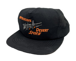 Vintage Operation Desert Storm Hat Cap Snap Back Black Embroidered F16 One Size - £14.01 GBP