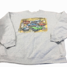 Vintage Muscle Car Graphic Print Sweat Shirt XL Fruit Of The Loom License Plates - £23.42 GBP