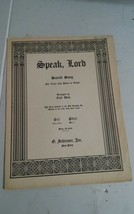 Speak Lord Sacred Song Sheet Music Schirmer - £10.35 GBP