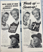 1944 Seven Up WWII Vintage Print Ad Fresh Up Sons At War Soda Pop War Effort 7UP - £6.67 GBP