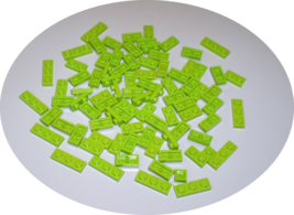72 Used LEGO 1 x 2 and 12 - 1 x 3 Lime Green Plate  3023 - 3623 - £7.95 GBP