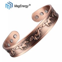 Pure Copper Magnetic Bracelet Arthritis Therapy Cuff Bangle Horse Western Cuff - £12.87 GBP