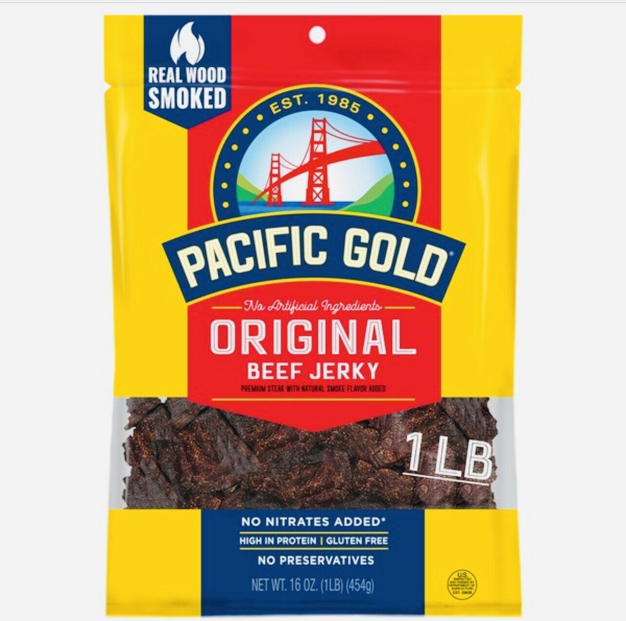 Pacific Beef Jerky 16 Oz Bag Original or Hot And Spicy Flavor - Free Shipping - $29.95