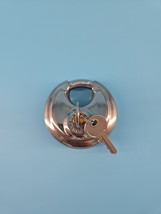Stainless Steel Hardened Round Discus Keyed Padlock 2-3/4&quot; with 2 Keys I... - $189.44 MXN