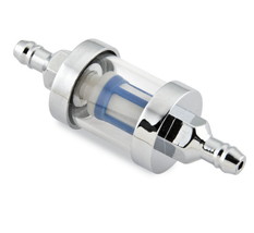 BikeMaster In Line Chrome/Glass Fuel Filter Fits 5/16&quot; Fuel Line - $13.15
