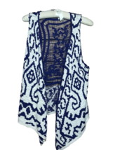 Anthropologie Moth Womens MEDIUM LARGE Sweater Vest Cardigan Blue - AC - £20.68 GBP