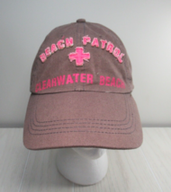 Beach Patrol Clearwater Beach FL brown pink baseball Hat Cap one size ad... - £8.01 GBP